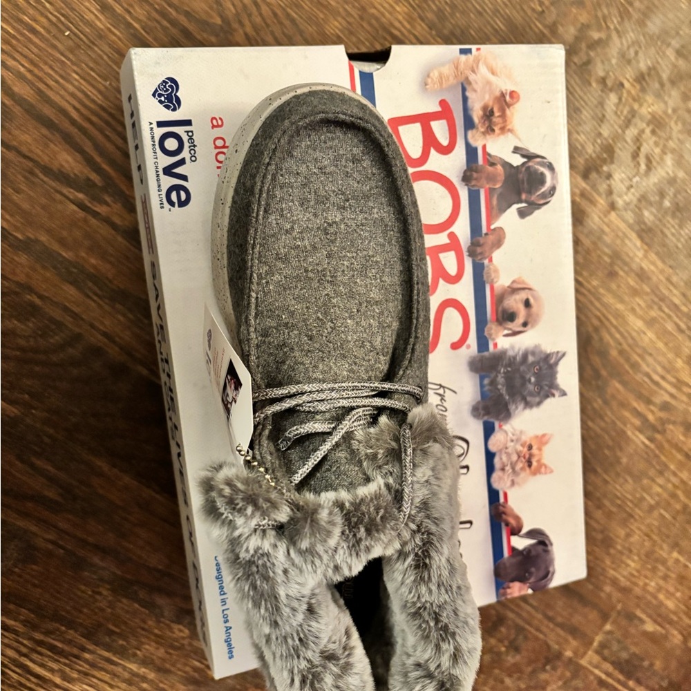 BOBS Gray Faux Fur Lined Shoes
